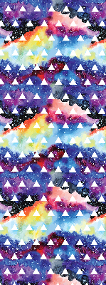 Fabric roller blind for window White triangles on a colored background