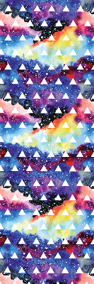 Fabric roller blind for window White triangles on a colored background