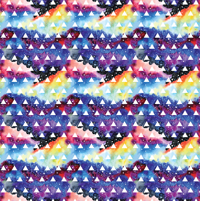 Fabric roller blind for window White triangles on a colored background