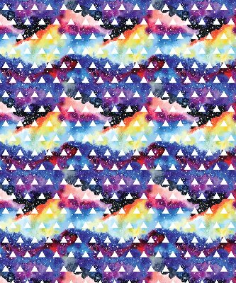 Fabric roller blind for window White triangles on a colored background