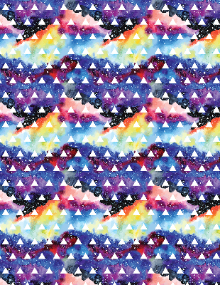 Fabric roller blind for window White triangles on a colored background