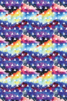 Fabric roller blind for window White triangles on a colored background