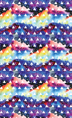 Fabric roller blind for window White triangles on a colored background