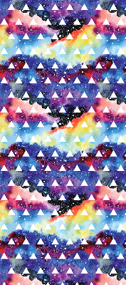 Fabric roller blind for window White triangles on a colored background