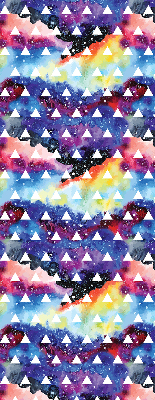 Fabric roller blind for window White triangles on a colored background