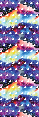 Fabric roller blind for window White triangles on a colored background