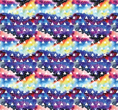 Fabric roller blind for window White triangles on a colored background