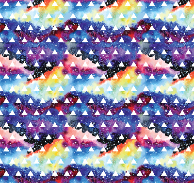 Fabric roller blind for window White triangles on a colored background