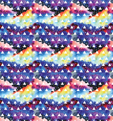 Fabric roller blind for window White triangles on a colored background