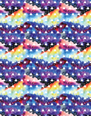 Fabric roller blind for window White triangles on a colored background