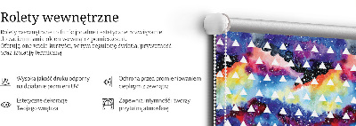 Fabric roller blind for window White triangles on a colored background