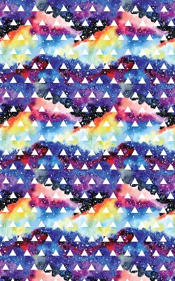 Fabric roller blind for window White triangles on a colored background