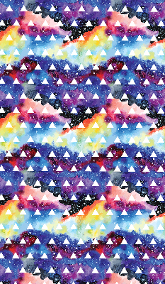 Fabric roller blind for window White triangles on a colored background