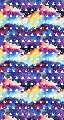 Fabric roller blind for window White triangles on a colored background