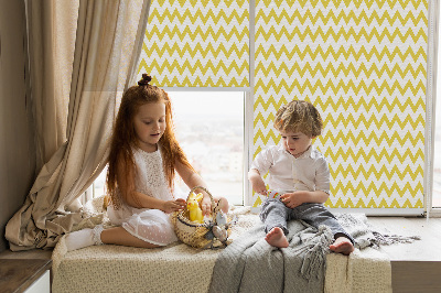 Blackout roller blind Yellow zigzags