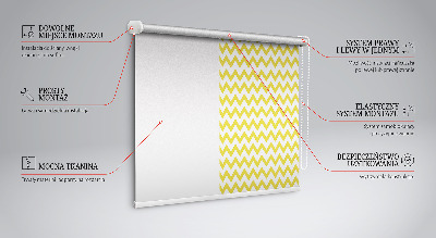 Blackout roller blind Yellow zigzags