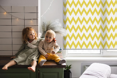 Blackout roller blind Yellow zigzags