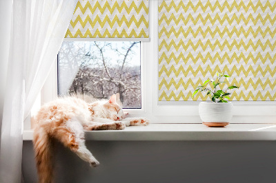Blackout roller blind Yellow zigzags