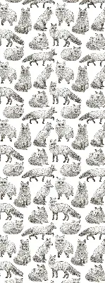 Blackout roller blind for window gray foxes pattern