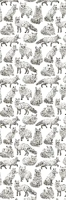 Blackout roller blind for window gray foxes pattern