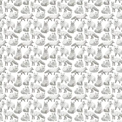 Blackout roller blind for window gray foxes pattern