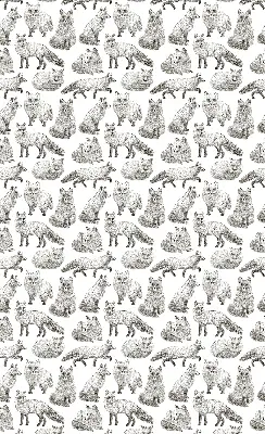 Blackout roller blind for window gray foxes pattern