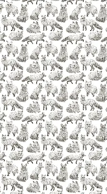 Blackout roller blind for window gray foxes pattern
