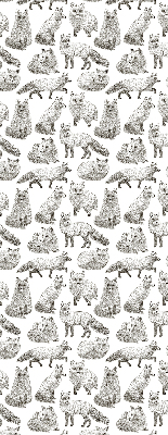 Blackout roller blind for window Gray foxes