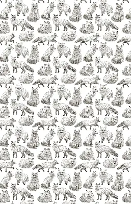 Blackout roller blind for window gray foxes pattern