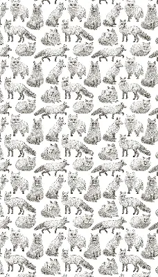 Blackout roller blind for window gray foxes pattern
