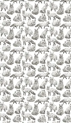 Blackout roller blind for window gray foxes pattern