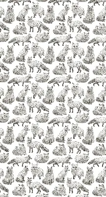 Blackout roller blind for window gray foxes pattern