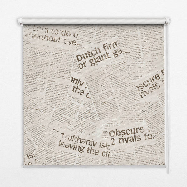 Fabric roller blind for window Newspapers