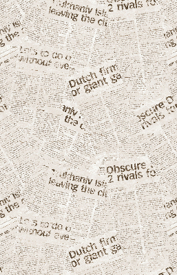 Fabric roller blind for window newspapers pattern