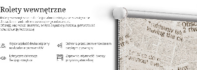 Fabric roller blind for window Newspapers