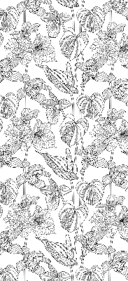 Blackout roller blind Sketched flowers