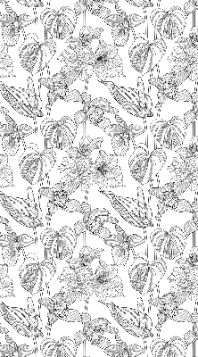 Blackout roller blind Sketched flowers