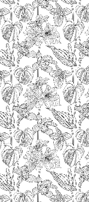 Blackout roller blind Sketched flowers