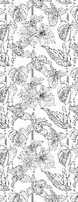 Blackout roller blind Sketched flowers