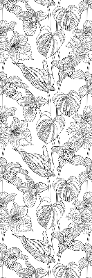 Blackout roller blind Sketched flowers