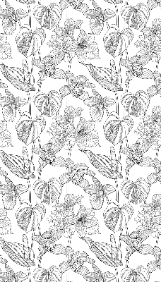 Blackout roller blind Sketched flowers