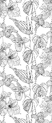 Blackout roller blind Sketched flowers