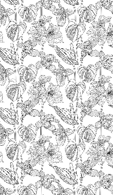 Blackout roller blind Sketched flowers