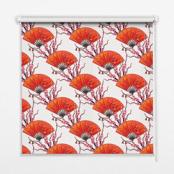Blackout roller blind for window Red fans