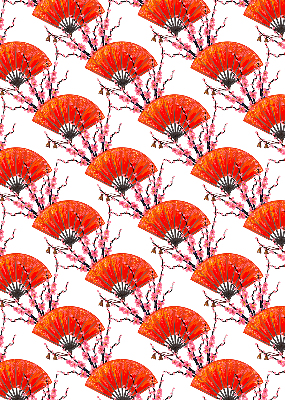 Blackout roller blind for window Red fans