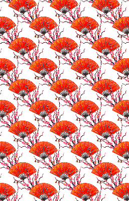 Blackout roller blind for window Red fans