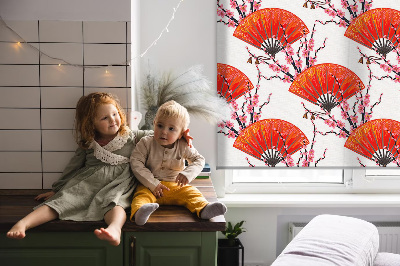 Blackout roller blind for window Red fans
