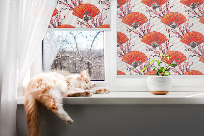 Blackout roller blind for window Red fans