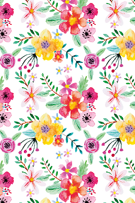 Fabric roller blind for window Painted flowers