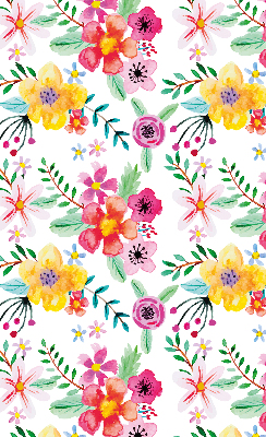 Fabric roller blind for window Painted flowers
